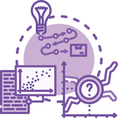 Fototapeta premium Product analysis involving market research. Data strategy. And innovation processes. Optimizing development and identifying opportunities in the digital marketplace for successful commercial solutions