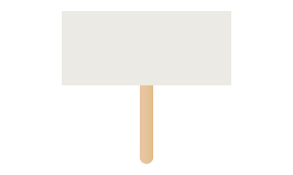 Blank Wooden Signboard Handheld Placard Board Isolated on White Background