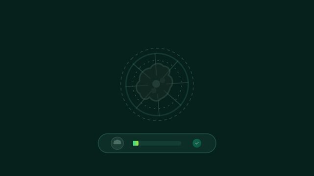 Animated vector UI interface showing cloud morphing into leaf icon