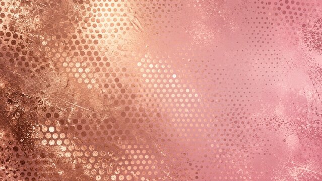 Pink gold textured halftone background