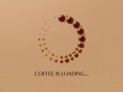 Coffee Drops Forming a Loading Circle