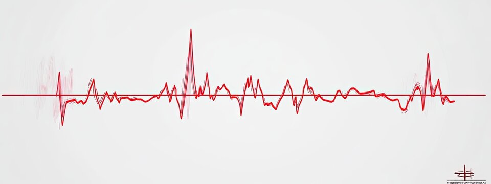 Red wavy line graph on white background