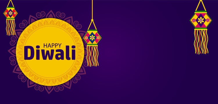 Happy Diwali Greeting Card with Decorative Diya Lamp and Traditional Indian Festival Design