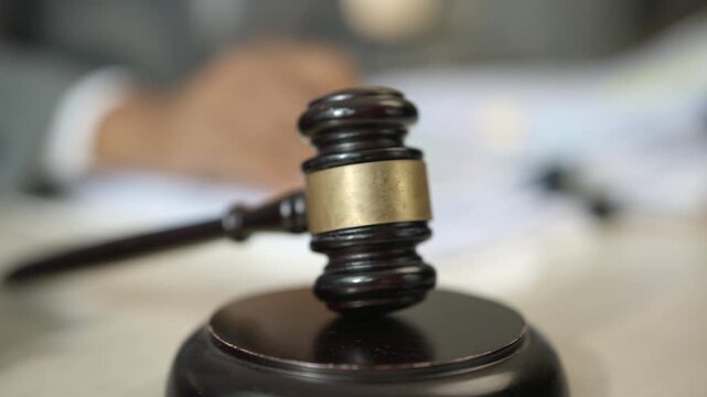 Legal Gavel and Paperwork Symbolizing Justice and Court Decision