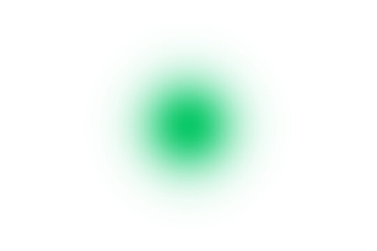 Green Blurred Glow Circle Light Overlay Effect for Graphic Design, Abstract Soft Focus Gradient Spot, Neon Radial Orb Texture
