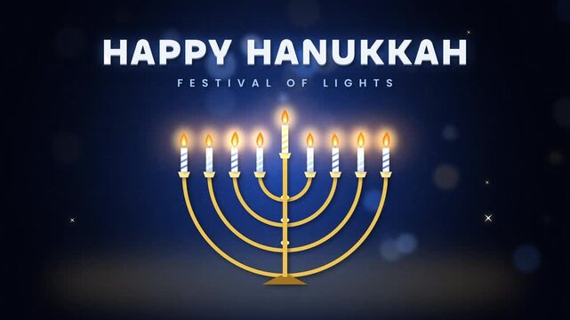Menorah Lighting Hanukkah Greeting Card Animation Image