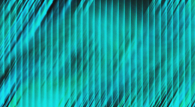 Abstract background with vertical lines and diagonal motion blur in vibrant teal and cyan tones, modern digital art texture design