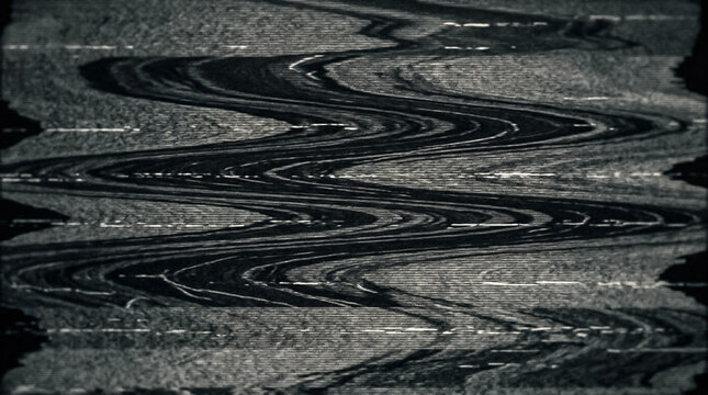 Dark VHS Tracking Distortion and Analog Video Noise Texture