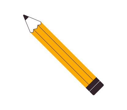 Graphite pencil with sharp tip, simple writing and drawing tool for school, office and artistic sketching, traditional stationery supply for drafting and handwriting flat vector illustration.