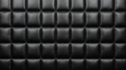 Naklejka premium Premium black synthetic leather texture with a quilted square tufted pattern for luxury upholstery background