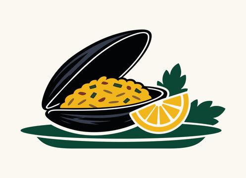 Midye dolma logo vector