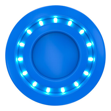 Blue 3D circular podium with lights