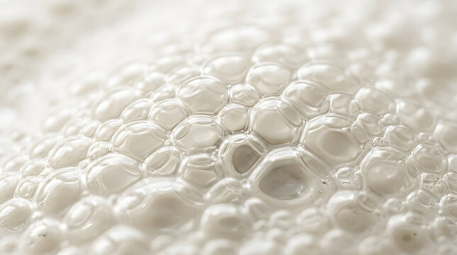 Bubbling Concoction: A macro shot captures the intricate texture of frothy bubbles, hinting at a creamy beverage or a scientific experiment in progress.