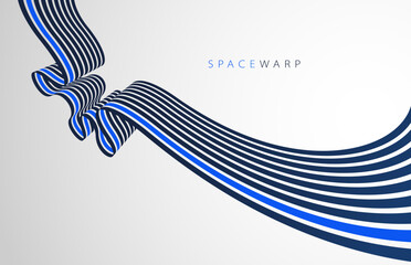 Fototapeta na wymiar 3D lines in perspective vector abstract background, bent ribbon look like stripes wallpaper, curvy road, speed highway sport race theme.
