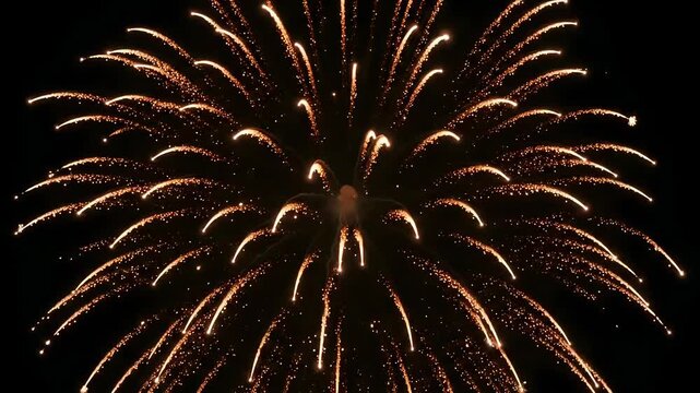 Golden Fireworks Burst Animated Motion Graphic Background for Diwali and Happy New Year
