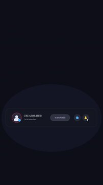 Dark UI widget button click interface element motion graphic animation loop.