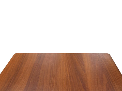 Empty dark wood table perspective with copy space PNG transparent.