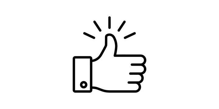 Thumbs up icon for approval and success transparent background.