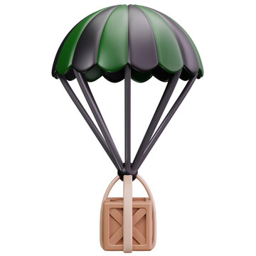 Airdrop Supply Parachute 3D Illustrations