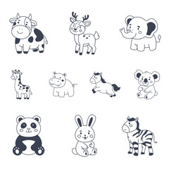 Obraz premium Herbivore Animal Outline Illustration