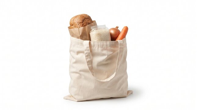 Grocery assistance bag with basic food supplies for community support