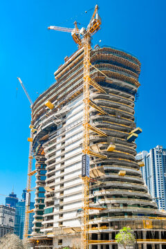 Dubai, UAE &ndash; october 05, 2025: skyscraper under construction