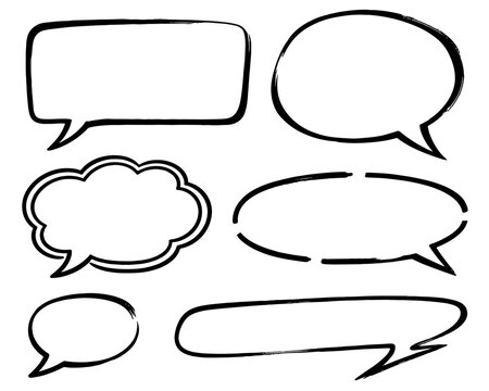 Black hand drawn speech bubbles