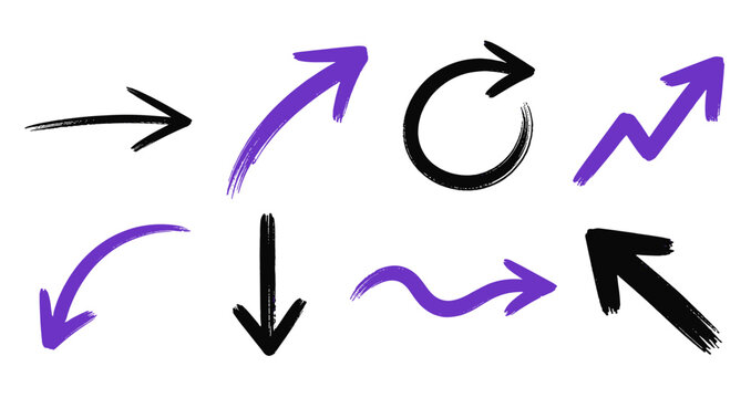Black and purple brush arrows