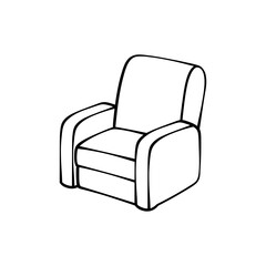 Fototapeta premium Minimalist armchair line art illustration, isolated comfortable furniture design for home interior, living room, relaxation, and modern decor style