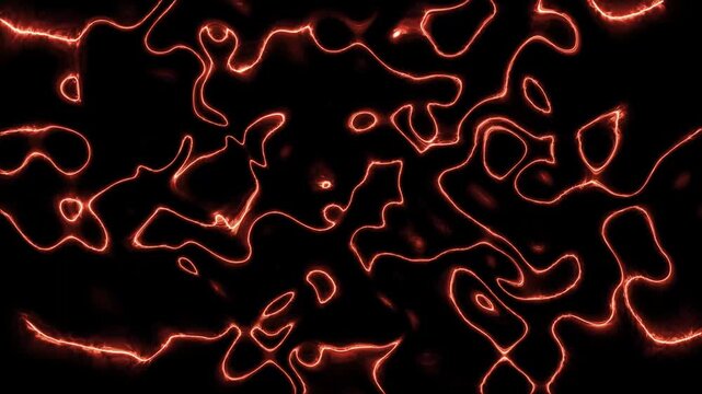 Organic lines animation flows with smooth glowing ribbons on dark space. Fluid liquid wave contours blend across this organic lines animation. Ambient visuals animate lines.
