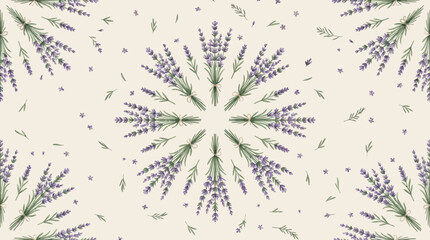 Obraz premium Lavender Pattern - Floral Mandala Design - Botanical Illustration