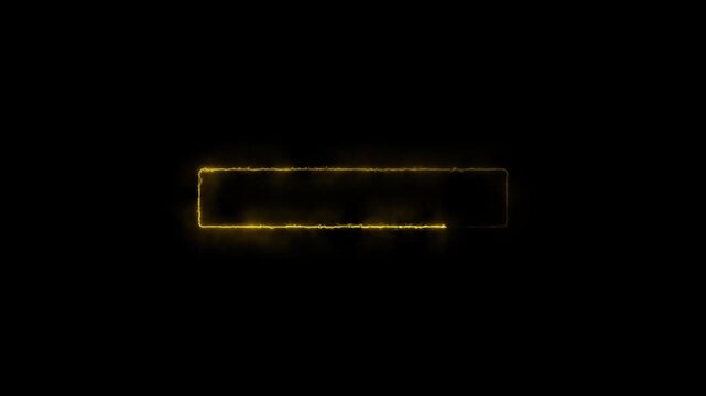 Rectangle frame animation glows through atmospheric smoke on dark space. Modern sci-fi user dashboard panels outline rectangle frame animation. Overlays shape rectangle frame.