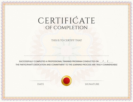 Certificate of completion Template Design, Vector certificate template, diploma certificate, award template design, achievement template, creative certificate design, professional certificate