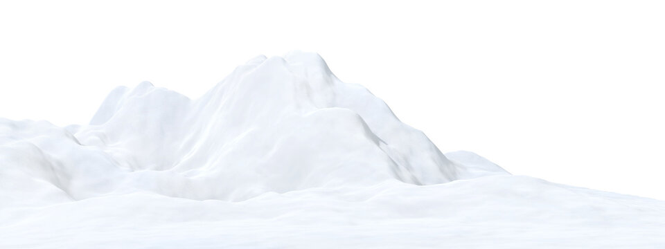 Coldness snowy mountains landscape isolated backgrounds 3d render png