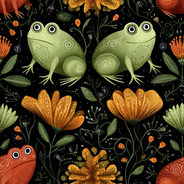 Frog Folk Art