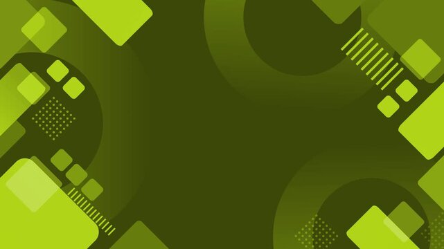 Abstract geometric background with vibrant overlapping circles and rounded squares animation