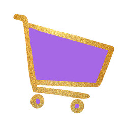 cart shopping trolley gold glitter © Lingporntip