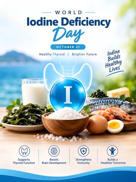 World iodine deficiency day awareness poster