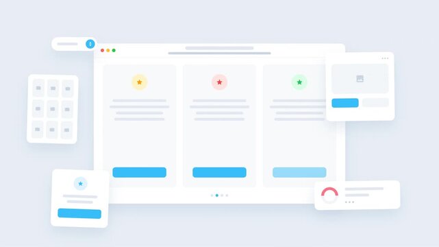 Modern website pricing table interface design with UI dashboard elements and soft color palette.