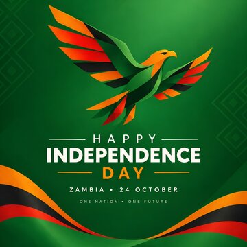 Happy independence day zambia eagle design