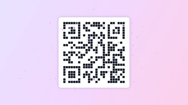 Modern abstract QR code on gradient background for digital communication.