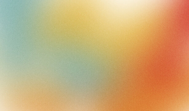 Abstract gradient background with soft teal, yellow, orange, and red color transition creating warm atmospheric texture for modern design