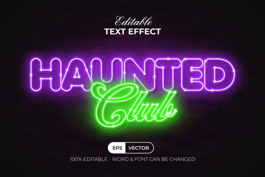 Neon Editable Text Effect Halloween Theme.