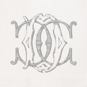 Vintage Monogram DCC - CDC : Instant Download / Digital FILE