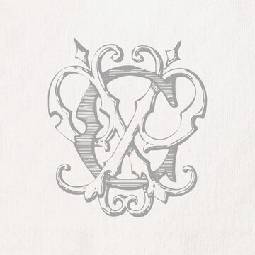 Vintage Monogram PCP - 00 : Instant Download / Digital FILE