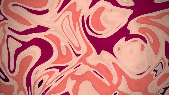 Red swirling liquid marble fluid art abstract background seamless loop