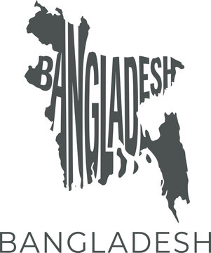 Bangladesh map typography design