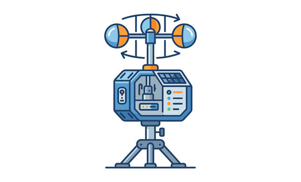 Portable Anemometer Weather Station Vector Illustration