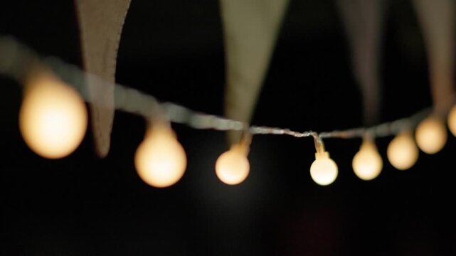 String Lights at a Backyard Campsite