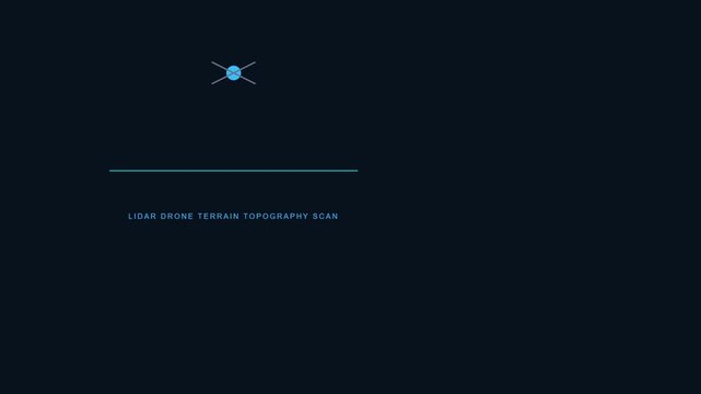 Lidar drone terrain topography scan animation for aerial survey mapping technology